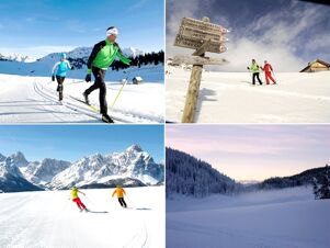 Verschneite Winterlandschaften und Aktivit&auml;ten wie Skilanglauf, Skifahren und Schneeschuhwandern in der Umgebung von Bauernhof Villgrater am Ort.
